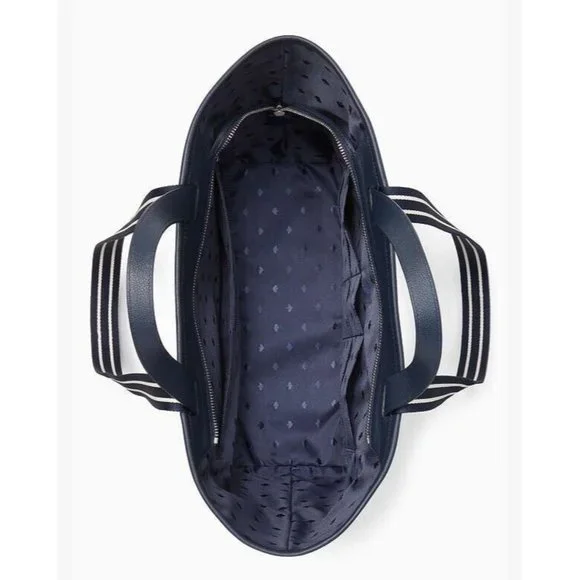 Kate Spade Large Tote Denim Leather Blue Bag NWT New - Picture 4 of 8